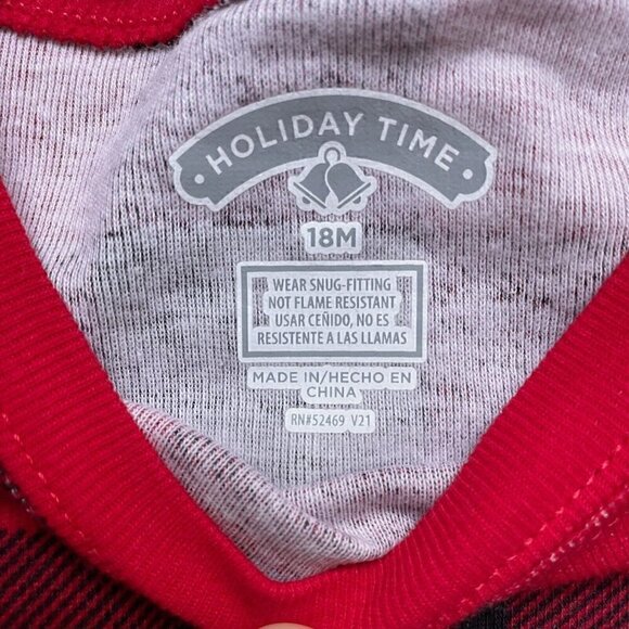 NWT BUNDLE 18 Months Holidays Winter Unisex 2PC Pajamas 18 M Red, Green, Black - Picture 6 of 13